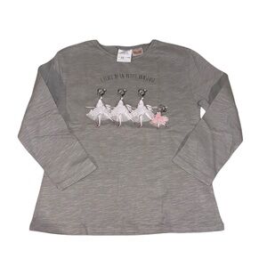 Zara Ballet Print Long Sleeve Shirt Gray Size 4-5 Years